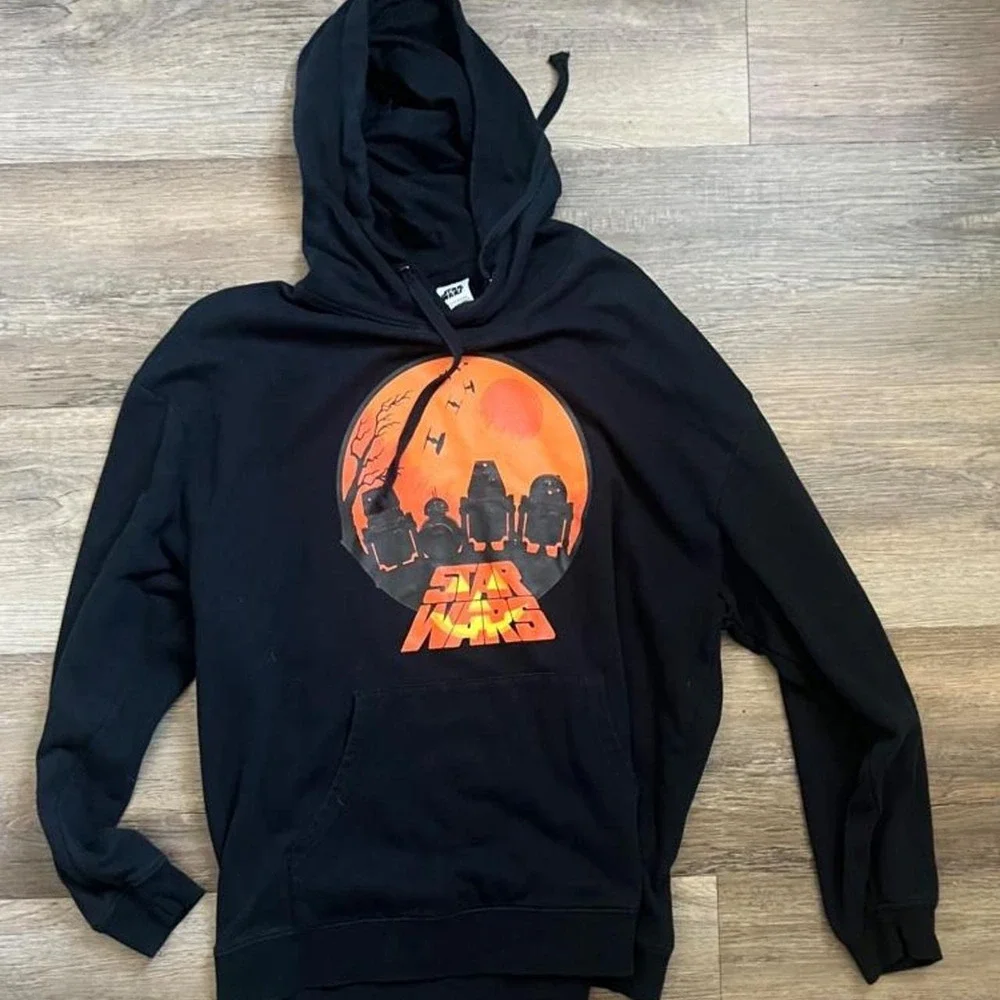 Star Wars Hoodie Mens XL Black Graphic Pullover Sweatshirt Disney Lucasfilm